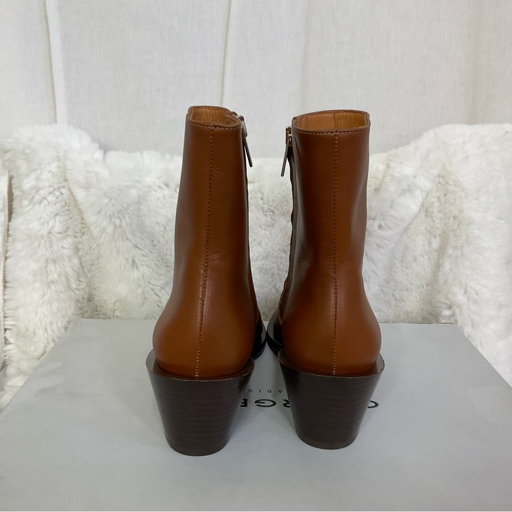NEW Robert Clergerie Merry Brown Leather Ankle Boots Size 5.5 - Picture 5 of 10